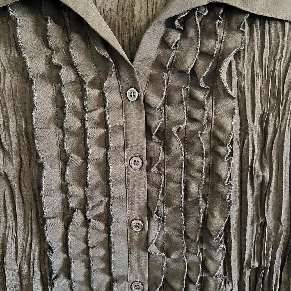 Y2K Ruffle Button Down Blouse - Picture 3 of 8